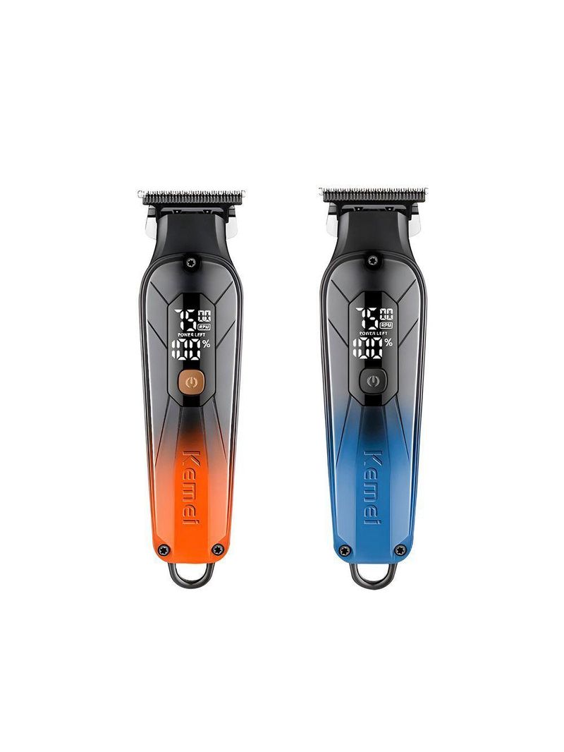 Maquina De Cortar Cabelo Kemei 1741 Degrade Acabamento azul