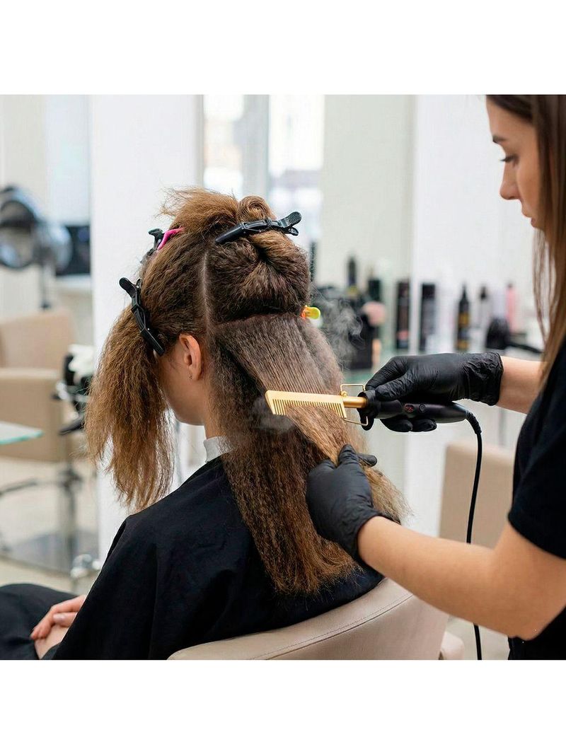 Pente Quente Elétrico Alisador Cabelo Liso Penteados