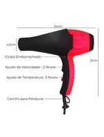 Secador De Cabelo Secagem Cabelo 220V vermelho