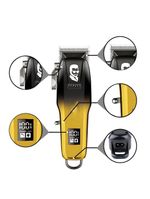 Kit Máquina De Corte E Acabamento Recarregável Bivolt 6500rpm Com 7 Pentes E Led