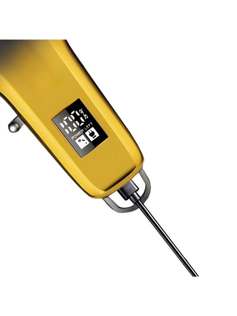 Kit Máquina De Corte E Acabamento Recarregável Bivolt 6500rpm Com 7 Pentes E Led