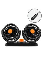 Mini Ventilador Duplo Automotivo Ajustável Painel Carro laranja