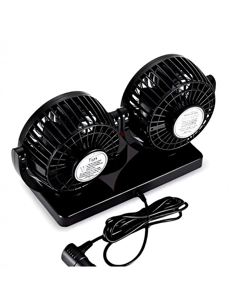Mini Ventilador Duplo Automotivo Ajustável Painel Carro laranja