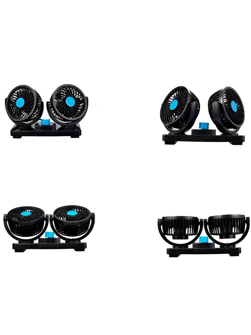 Mini Ventilador Duplo Automotivo Ajustável Painel Carro laranja