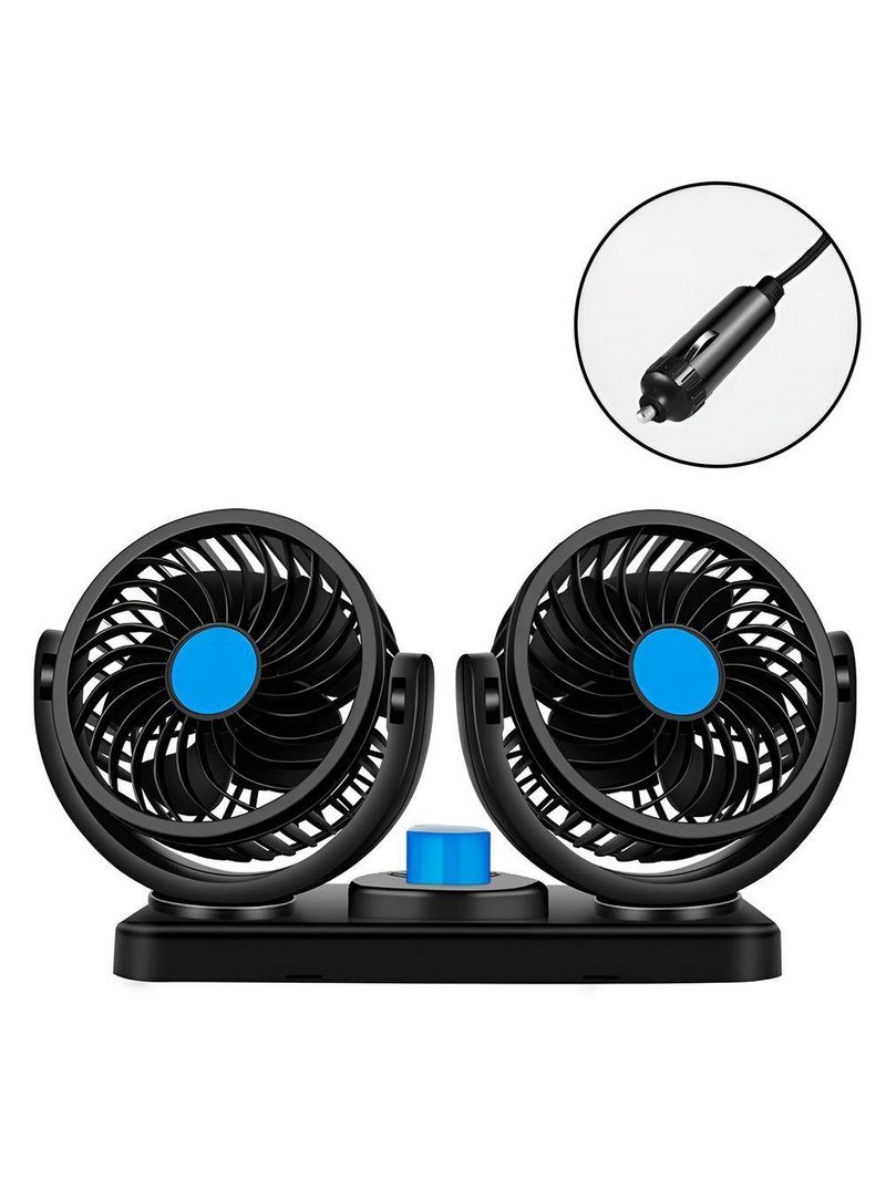 Mini Ventilador Duplo Automotivo Ajustável Painel Carro laranja