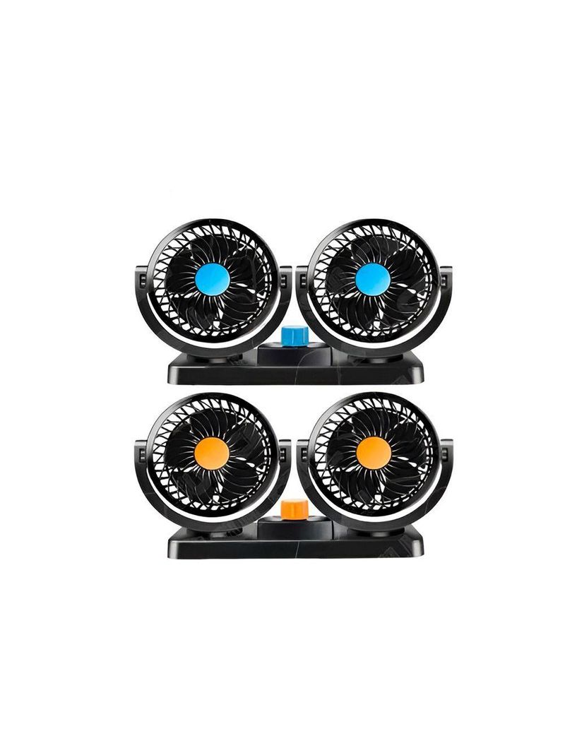 Mini Ventilador Duplo Automotivo Ajustável Painel Carro azul