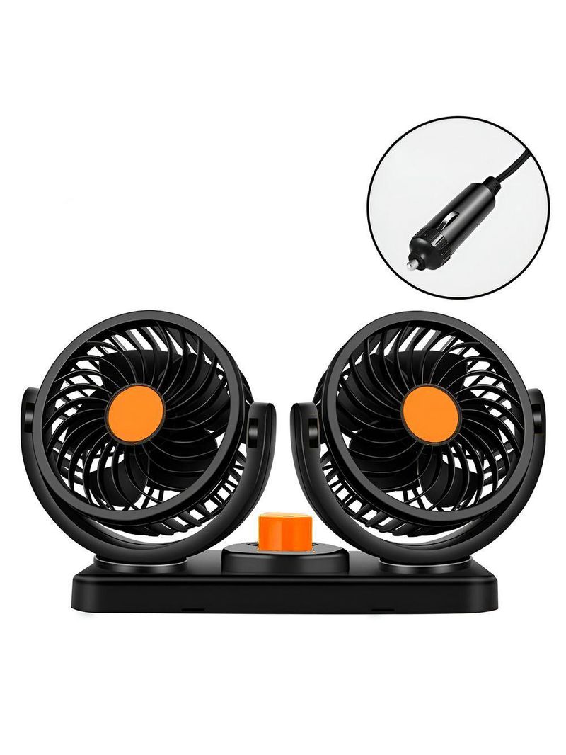 Mini Ventilador Duplo Automotivo Ajustável Painel Carro azul