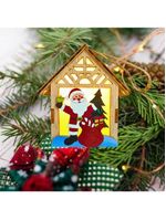 Pingente De Natal Decoração Cabana Led Amarelo