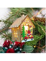 Pingente De Natal Decoração Cabana Led Amarelo