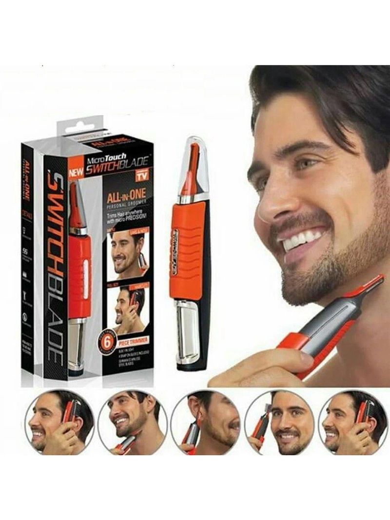 Maquina De Cortar Cabelo Aparador Pelos Sem Fio Led 6 Em 1 Kit Completo Nariz Orelha Barba Sobrancelha Corpo Rosto