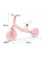 Bicicleta Equilíbrio Infantil Sem Pedal Rosa Ajustável 30kg