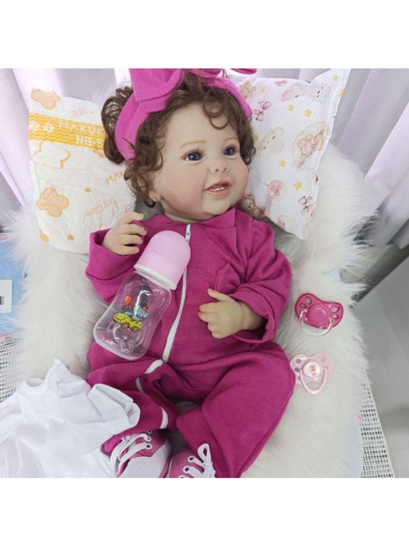 Bebe Reborn Menina, Vinil De Silicone Macio, Olhos Abertos, Realista, Cabelo Implantado Fio A Fio