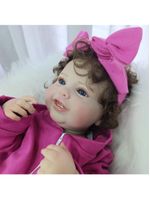 Bebe Reborn Menina, Vinil De Silicone Macio, Olhos Abertos, Realista, Cabelo Implantado Fio A Fio