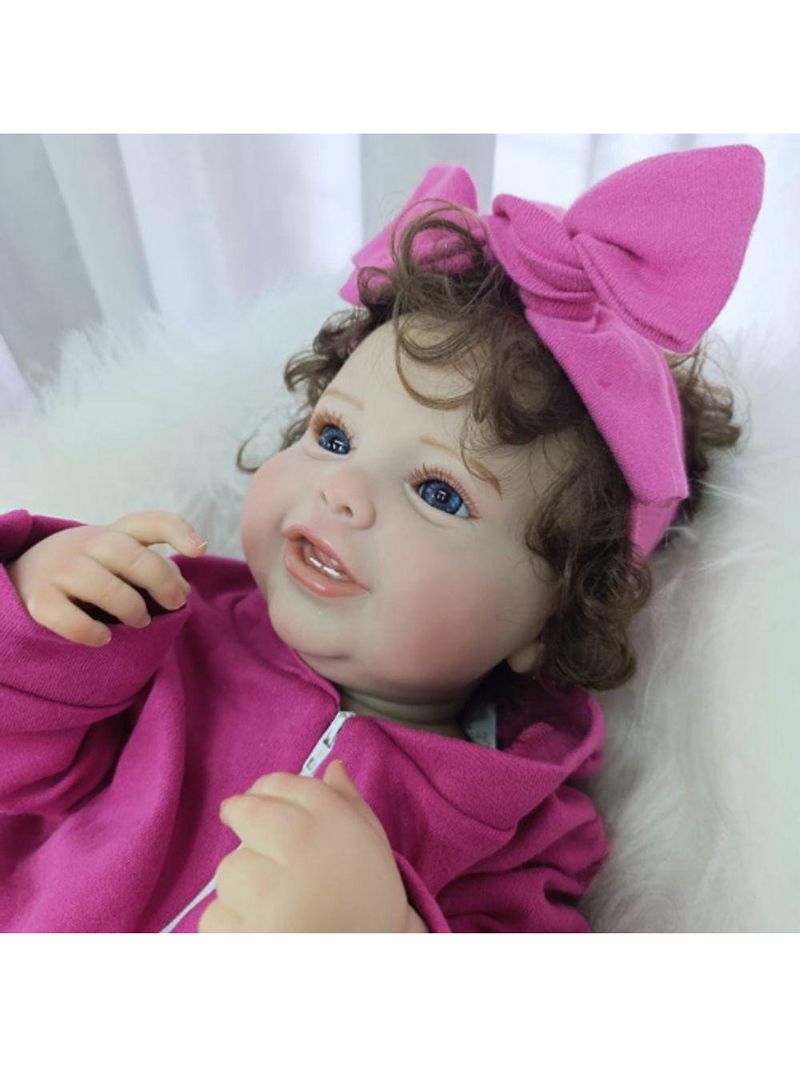 Bebe Reborn Menina, Vinil De Silicone Macio, Olhos Abertos, Realista, Cabelo Implantado Fio A Fio