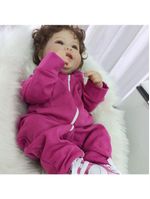Bebe Reborn Menina, Vinil De Silicone Macio, Olhos Abertos, Realista, Cabelo Implantado Fio A Fio