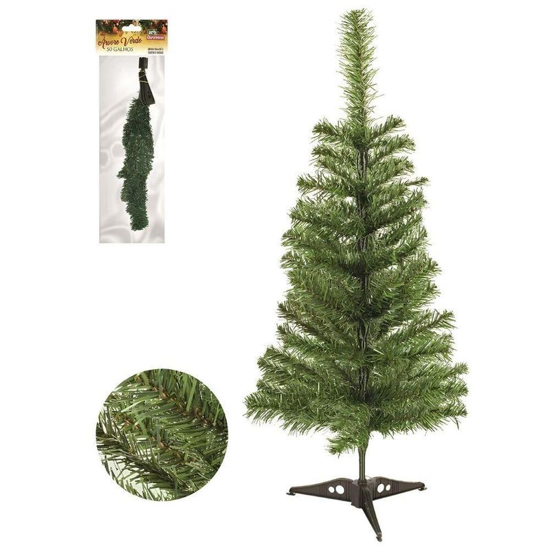 Árvore De Natal Verde 90cm Com 70 Galhos Prime Zein