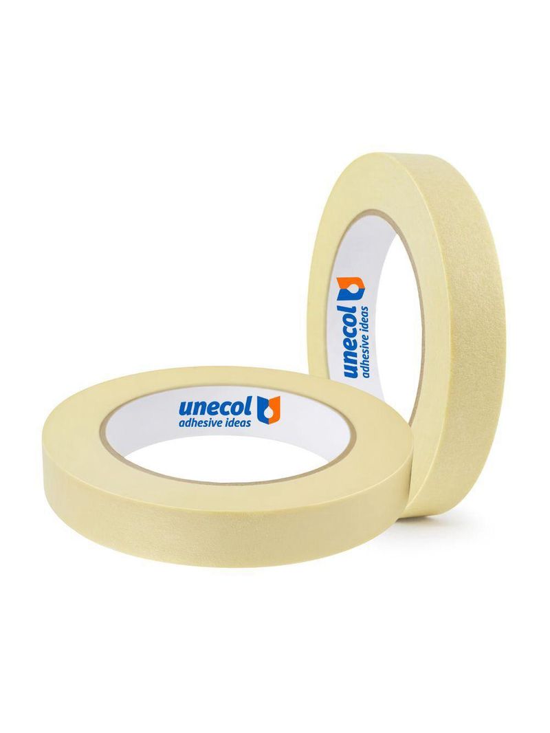 Kit 9 Fita Crepe 18mmx10m Uso Geral Resistente Alta Fixação Pintura Artesanato Escolar