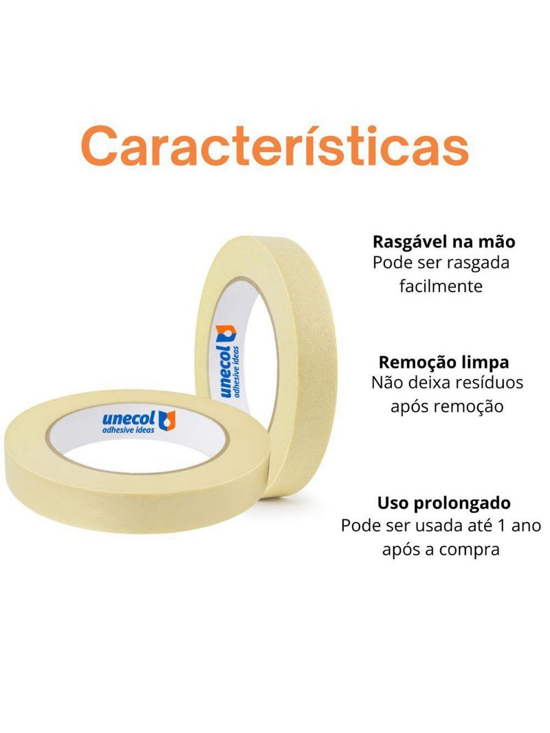 Kit 9 Fita Crepe 18mmx10m Uso Geral Resistente Alta Fixação Pintura Artesanato Escolar