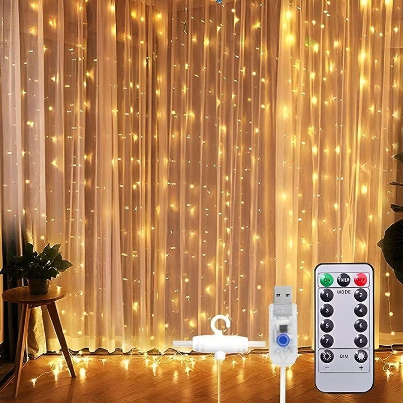 Cortina De Led Decoração Com Controle Natal