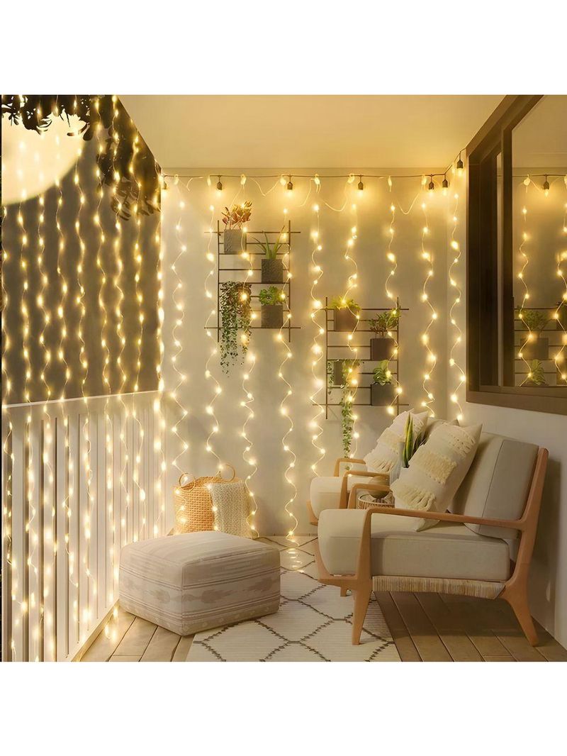 Cortina De Led Decoração Com Controle Natal