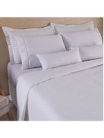 Kit Cobre Leito Casal Padrão 3 Peças Bordado Urbany Hipercal 400 Fios 100% Poliéster - Branco