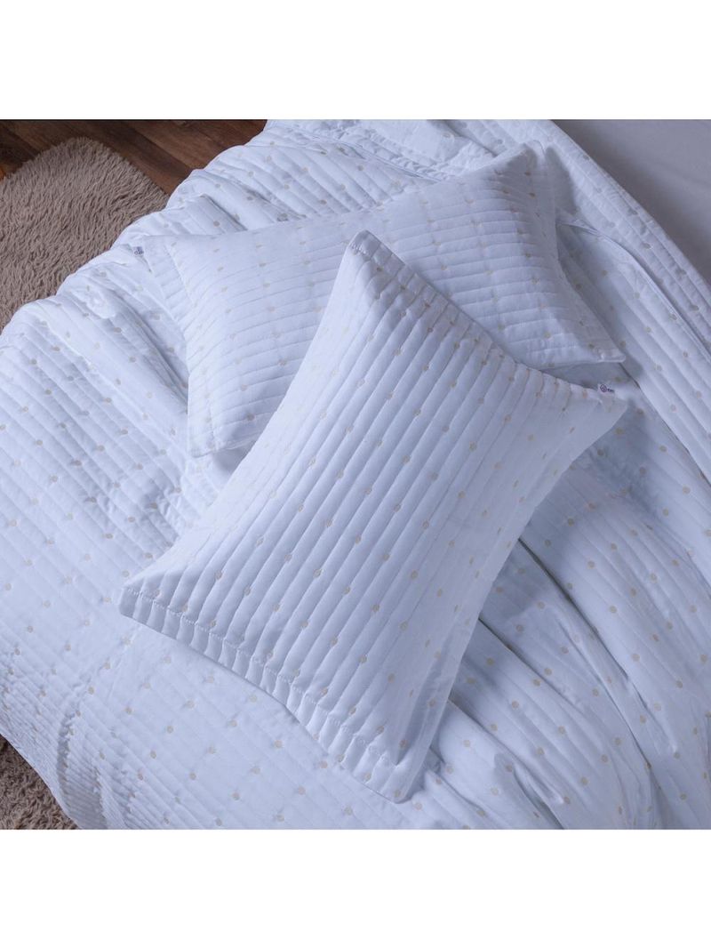 Kit Cobre Leito Casal Padrão 3 Peças Bordado Urbany Hipercal 400 Fios 100% Poliéster - Branco