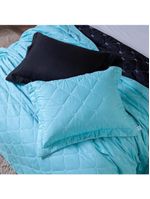 Kit Cobre Leito Dupla Face Casal King 3 Peças Bordado Essence Hipercal 400 Fios 100% Poliéster - Verde Tiffany