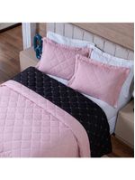 Kit Cobre Leito Dupla Face Casal Padrão 3 Peças Bordado Essence Hipercal 400 Fios 100% Poliéster - Rosê