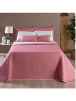 Kit Cobre Leito Casal Padrão 3 Peças Bordado Urbany Hipercal 400 Fios 100% Poliéster - Rosê