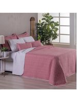 Kit Cobre Leito Casal Padrão 3 Peças Bordado Urbany Hipercal 400 Fios 100% Poliéster - Rosê