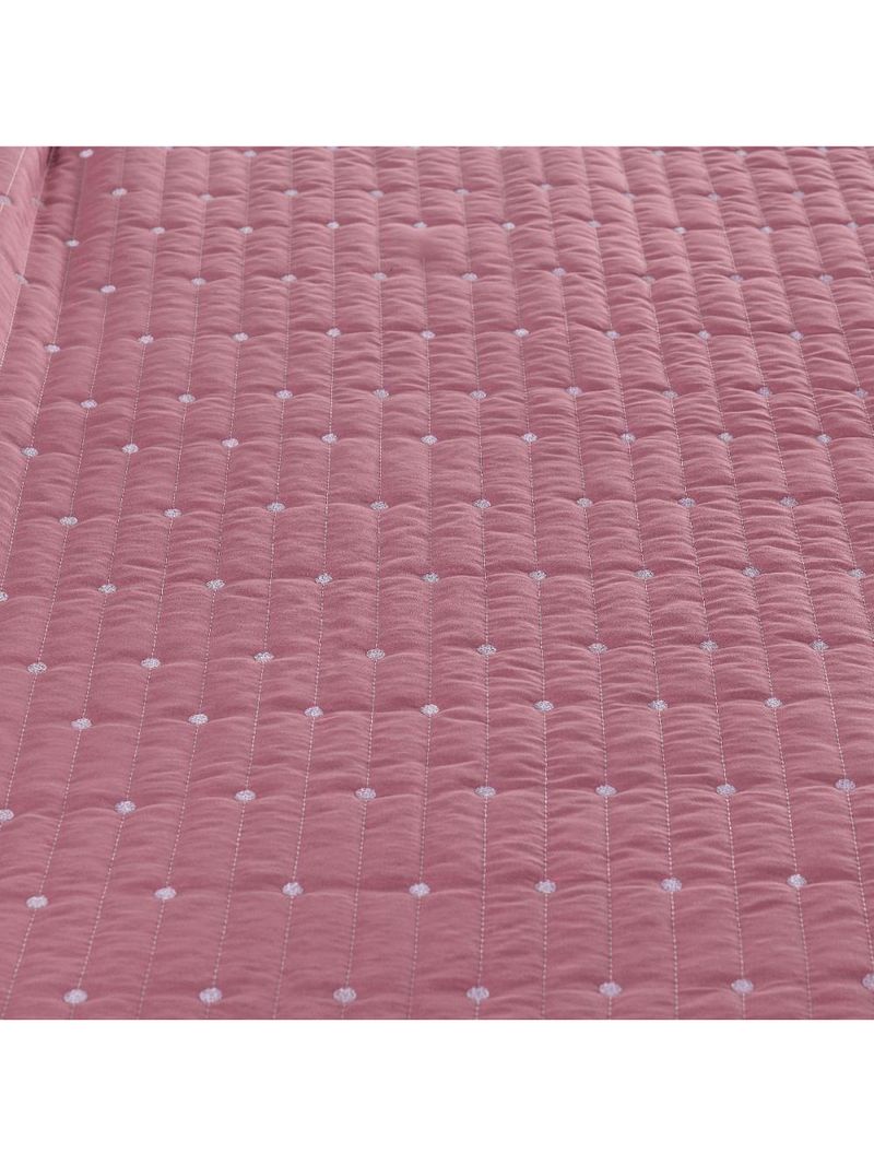 Kit Cobre Leito Casal Padrão 3 Peças Bordado Urbany Hipercal 400 Fios 100% Poliéster - Rosê