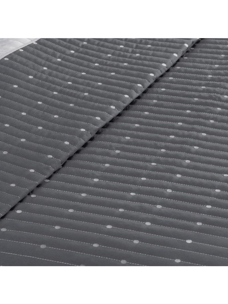 Kit Cobre Leito Casal Padrão 3 Peças Bordado Urbany Hipercal 400 Fios 100% Poliéster - Cinza