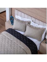 Kit Cobre Leito Dupla Face Casal Queen 3 Peças Bordado Essence Hipercal 400 Fios 100% Poliéster - Cáqui