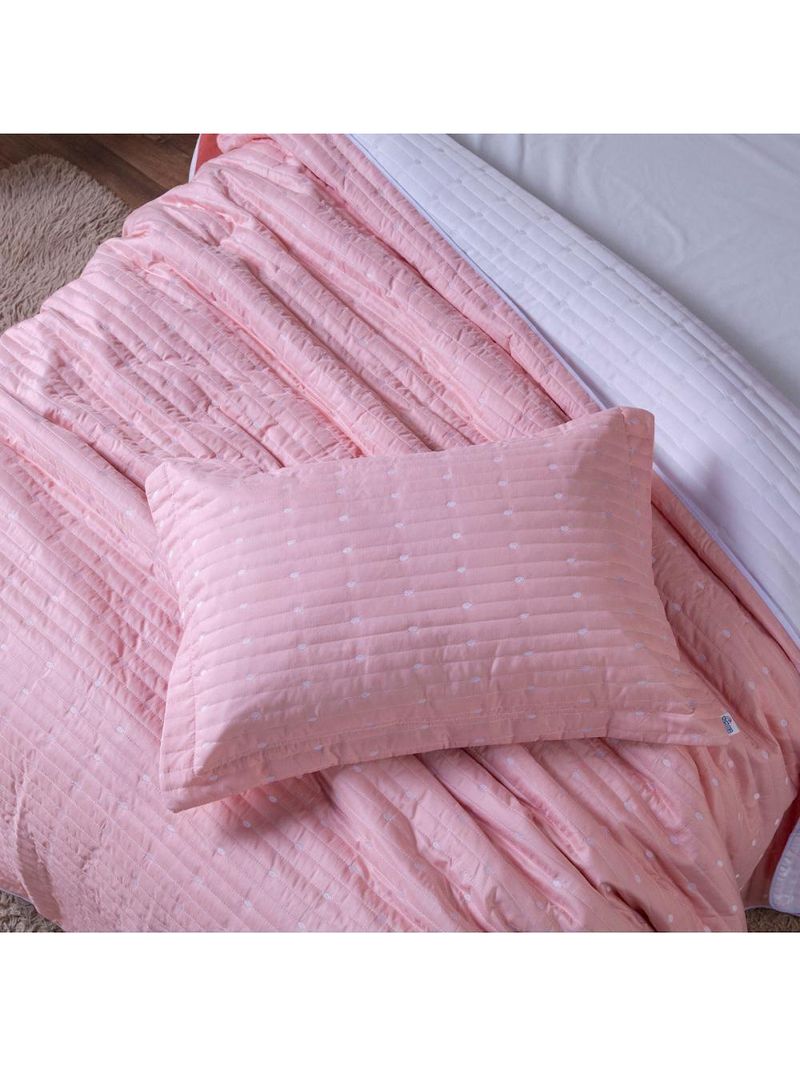 Kit Cobre Leito Solteiro 2 Peças Bordado Urbany Hipercal 400 Fios 100% Poliéster - Rosê