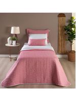 Kit Cobre Leito Solteiro 2 Peças Bordado Urbany Hipercal 400 Fios 100% Poliéster - Rosê