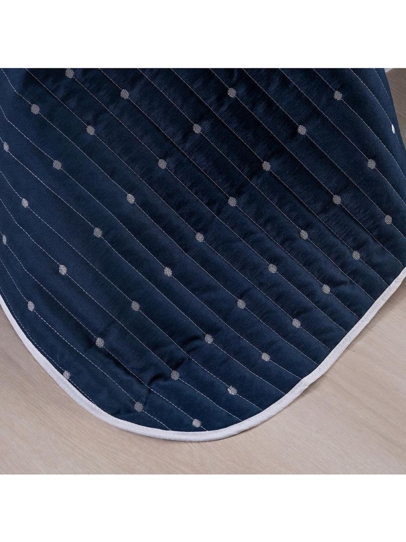 Kit Cobre Leito Casal Padrão 3 Peças Bordado Urbany Hipercal 400 Fios 100% Poliéster - Azul Marinho