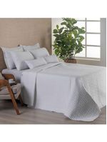 Kit Cobre Leito Queen 3 Peças Bordado Urbany Hipercal 400 Fios 100% Poliéster - Branco