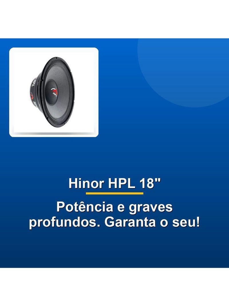 Alto Falante Hinor Hpl 18 1000w Rms 8r Subwoofer