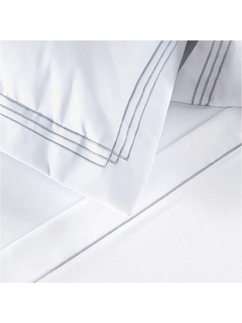 Jogo De Cama Trio 400 Fios King 04 Peças 100% Poliéster - Branco