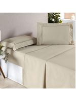 Jogo De Cama Ellos 200 Fios Queen 04 Peças 80% Algodão / 20% Poliéster - Caqui