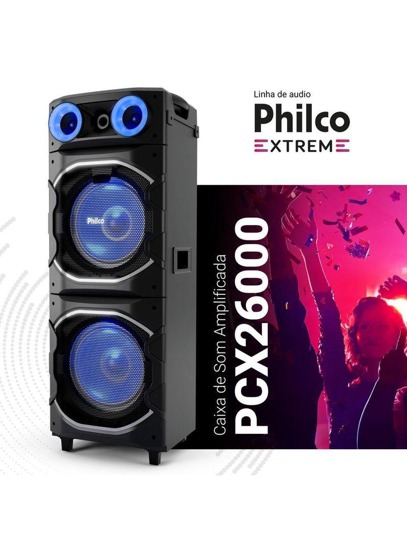 Caixa de Som Amplificada Philco Flash Light 2600W PCX26000 Bivolt