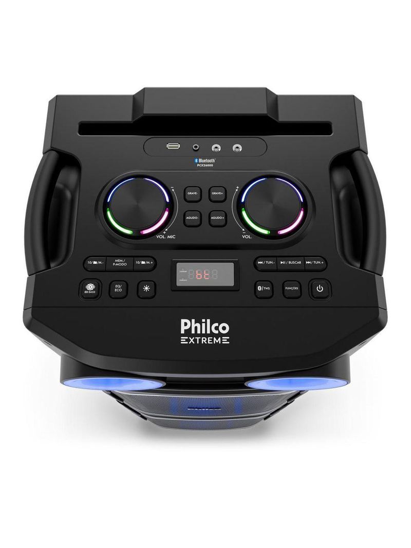 Caixa de Som Amplificada Philco Flash Light 2600W PCX26000 Bivolt