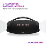 Caixa De Som Boombox Plus Aiwa BBS-01-B 200W Bluetooth 30h IP66 USB Preto Boombox AWS-BBS-01-B Bivolt