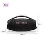 Caixa De Som Boombox Plus Aiwa BBS-01-B 200W Bluetooth 30h IP66 USB Preto Boombox AWS-BBS-01-B Bivolt
