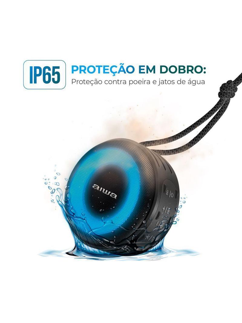Caixa De Som Speaker Aiwa Bluetooth Luzes Bivolt