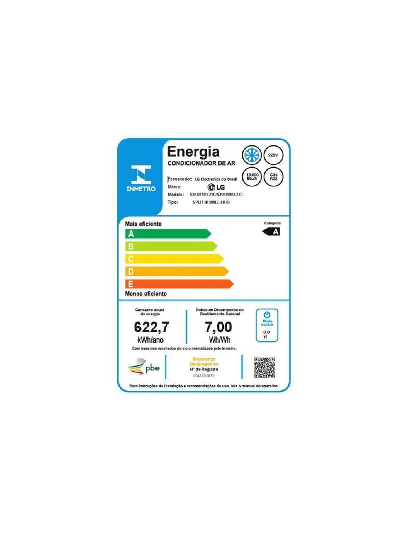Ar Condicionado Split Hi Wall Inverter LG Dual Voice AI 18000 Btus Frio 220V R-32
