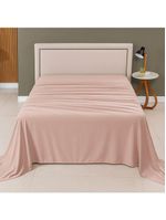 Lençol De Cima Avulso Minimal Liso Casal 01 Peça Malha 100% Algodão - Bege