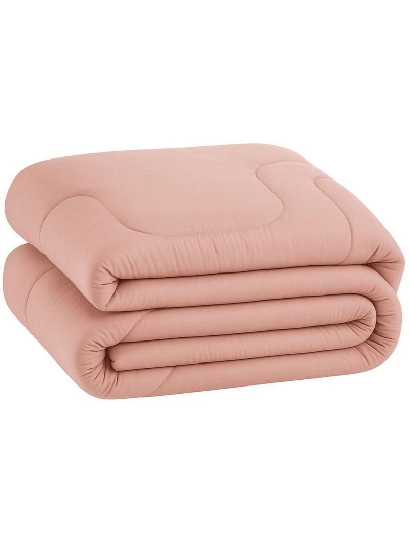 Edredom Bali Liso King 01 Peça Micropercal Dupla Face 400 Fios Macio - Rose - 100% Poliéster
