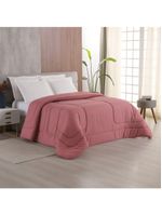 Edredom Bali Liso King 01 Peça Micropercal Dupla Face 400 Fios Macio - Rose - 100% Poliéster