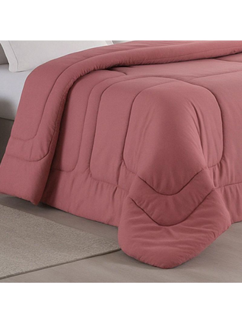 Edredom Bali Liso King 01 Peça Micropercal Dupla Face 400 Fios Macio - Rose - 100% Poliéster